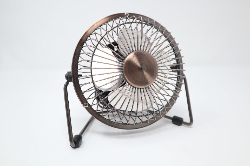 gray and white mini fan on white surface